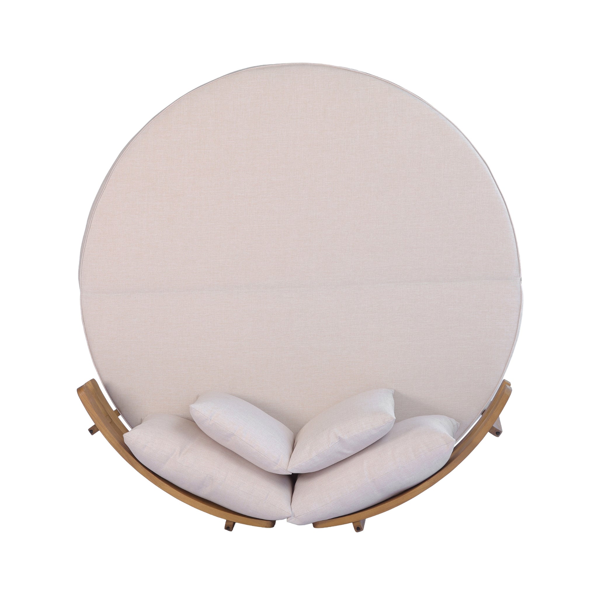 Alora Luxury Outdoor Acacia Wood Round Daybed With Cushions And Pillows (SAK40613) – SAKSBY WHOLESALE, view 18