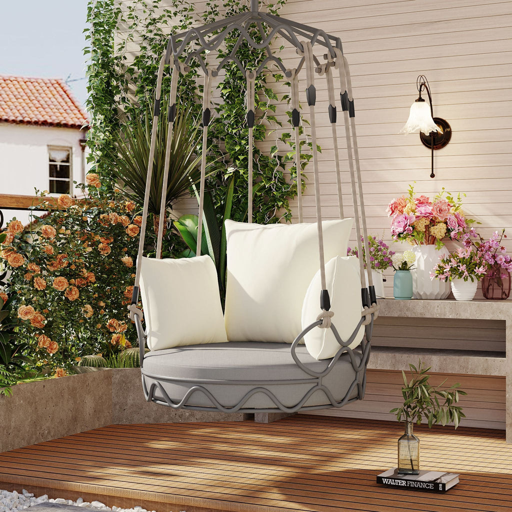 Alora Luxury Outdoor Hanging Basket Porch Swing Chair With UV Resistant Cushions (SAK95678) – SAKSBY WHOLESALE
