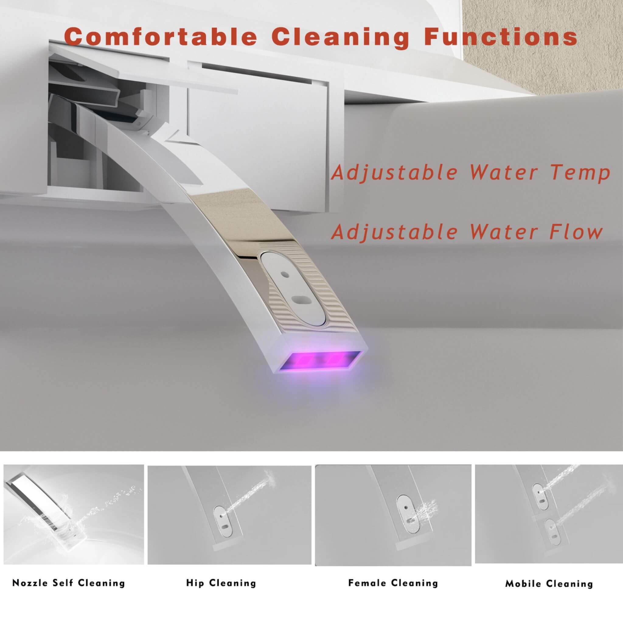 Nuvia Luxury Smart Toilet With Built-In Auto Open And Close Bidet Seat, Foot Sensor, LED Display And Night Light (SAK31256) –