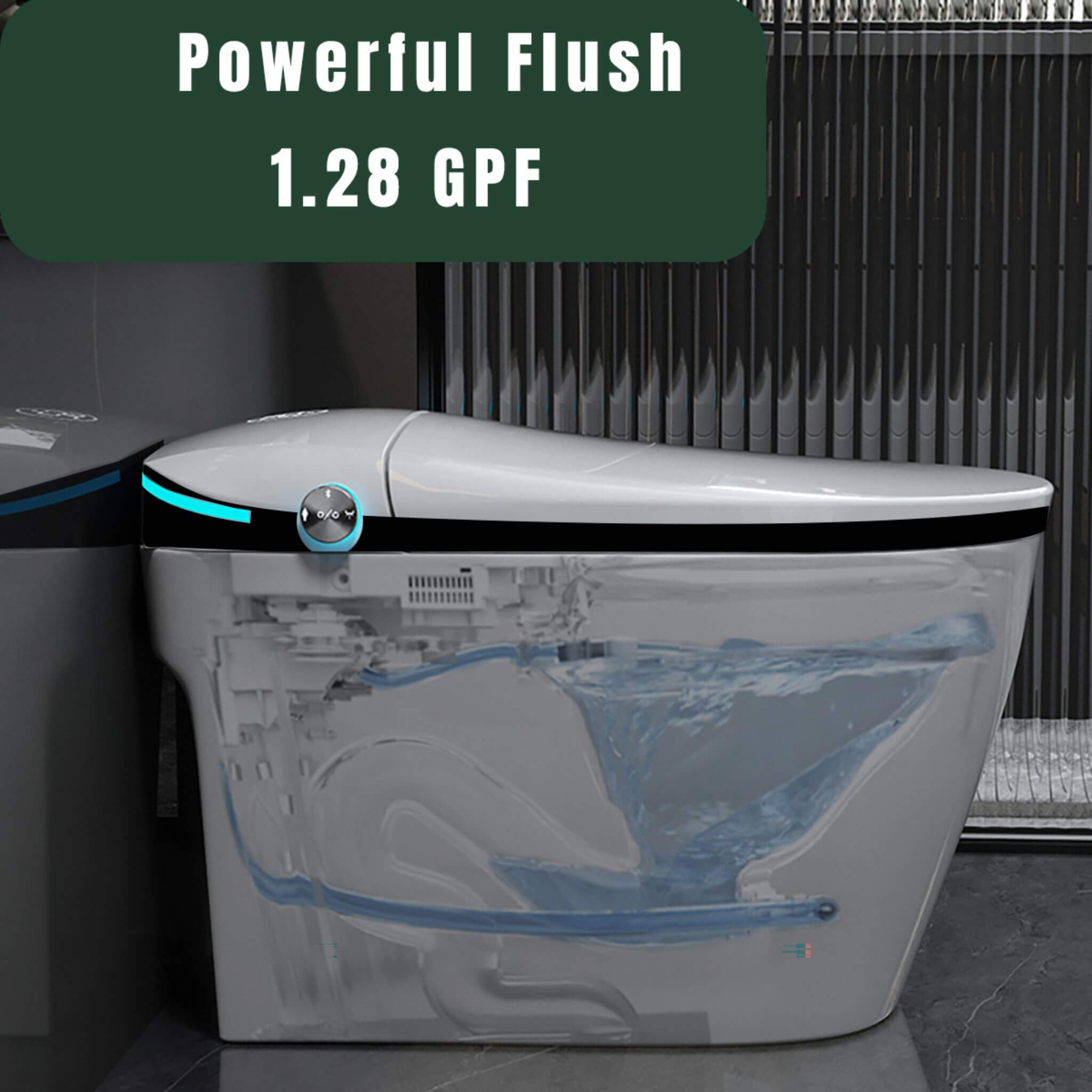 Nuvia Luxury Smart Toilet With Built-In Auto Open And Close Bidet Seat, Foot Sensor, LED Display And Night Light (SAK31256) –