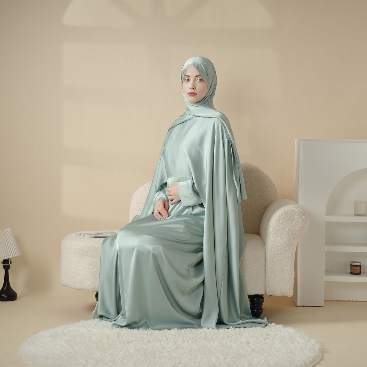 Mariam's Collection Luxury Wedding Abaya 3-Piece Bridal Abaya Set (MOA044) — detail shot 10