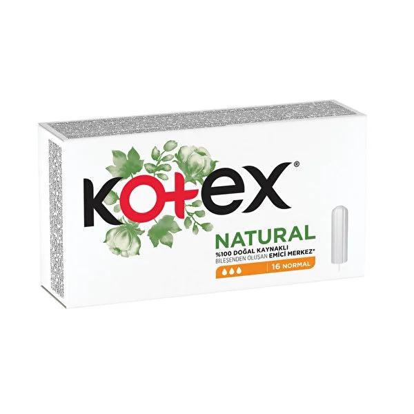 Kotex Natural Tampons Normal 16 Count - Eco-Friendly, Biodegradable, and Chemical-Free Menstrual Hygiene