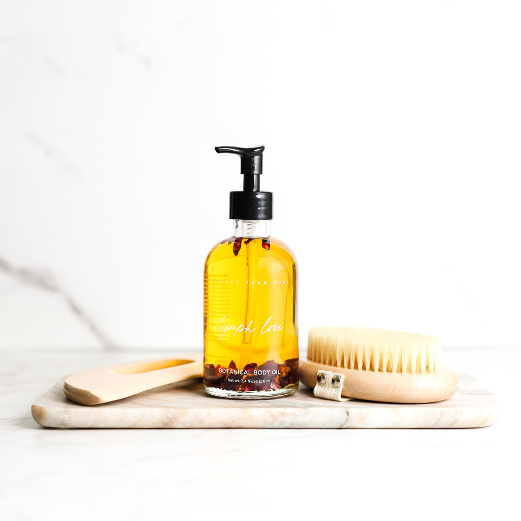 Pretty farm girl Body Care Lymphatic Routine Kit — lifestyle context