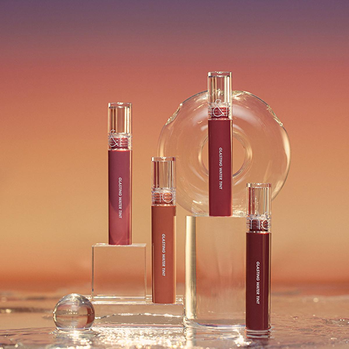rom&nd Glasting Water Tint: Woody Sunset Lip Gloss - Rich Color, Hydrating, Non-Sticky, Shiny Finish