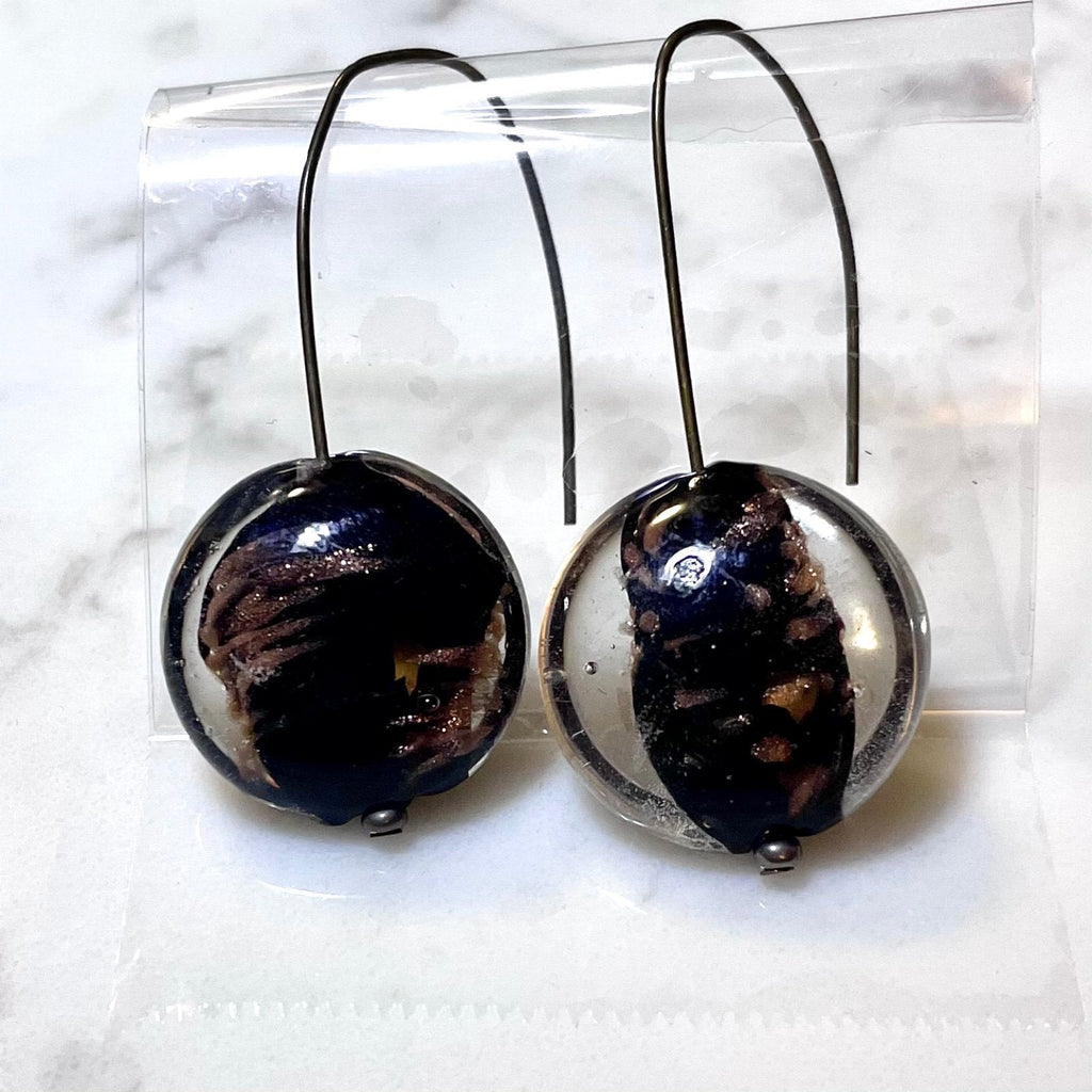 Just Neat Stuff Glass Marble Earrings — detail close-up