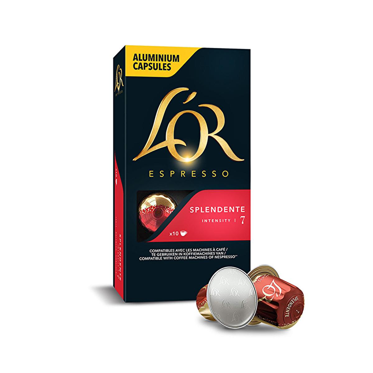 L'or Espresso 07 Splendente Coffee Capsules - Nespresso Compatible, Recyclable, Rich Flavor