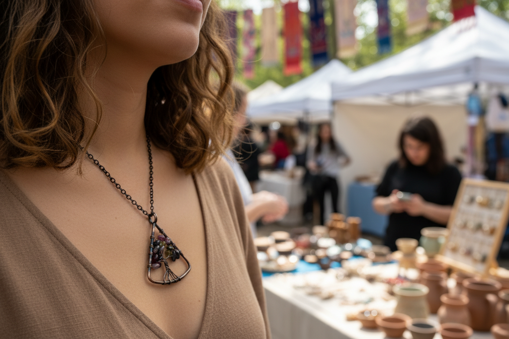 Just Neat Stuff Triangle Gemstone Tree of Life — main product shot