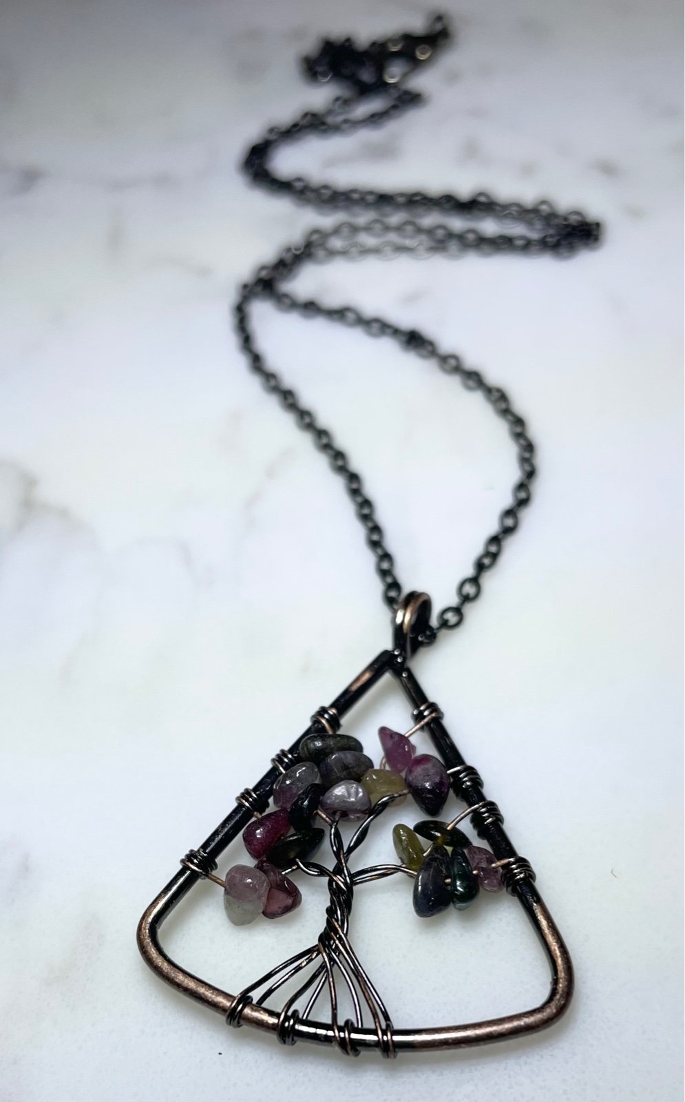 Just Neat Stuff Triangle Gemstone Tree of Life — back view