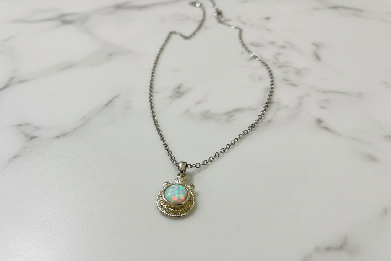 Just Neat Stuff Opal and silver — side view