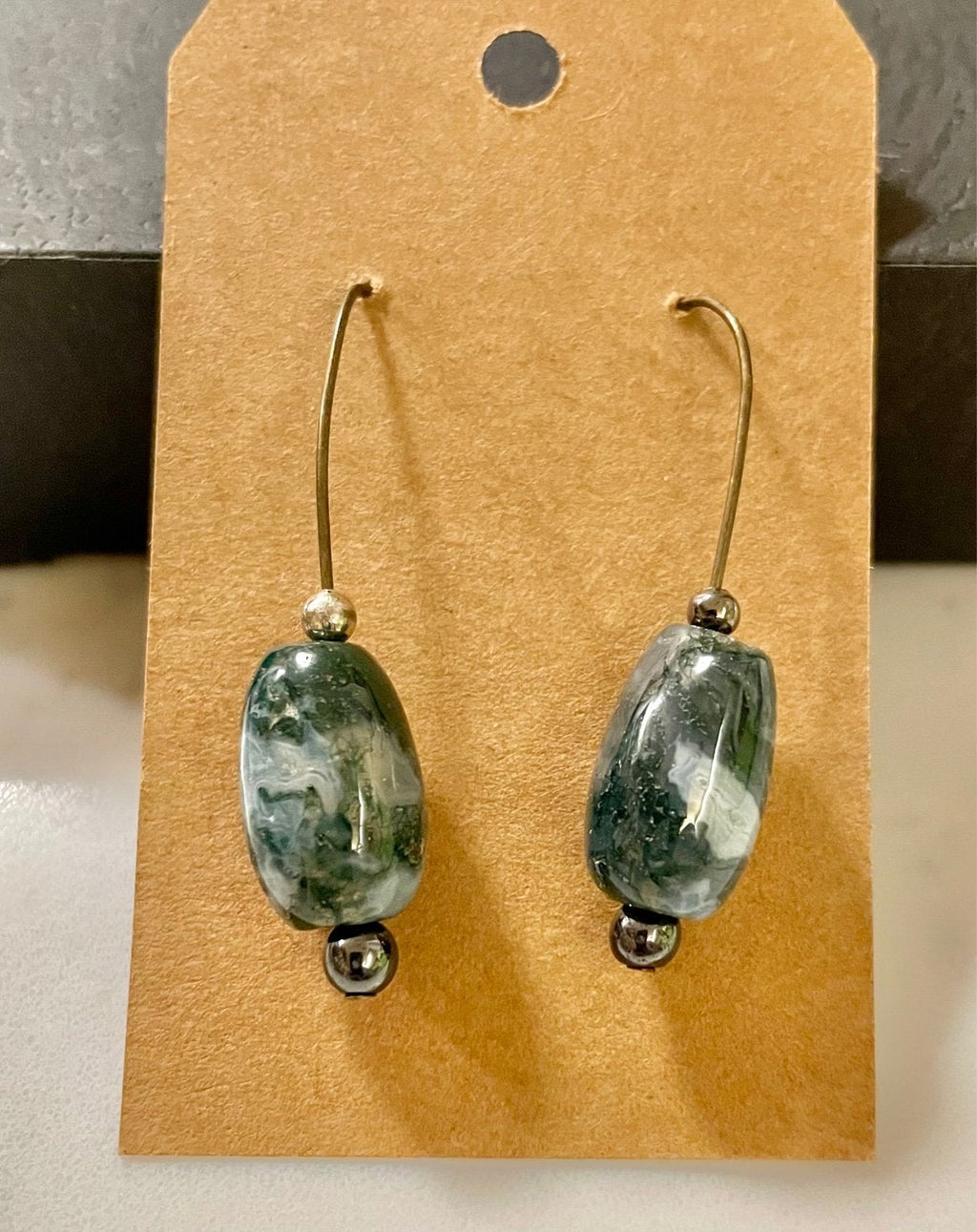 Just Neat Stuff Green Glass Earrings — main product shot