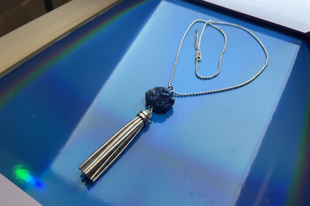 Just Neat Stuff Quartz Necklace — lifestyle context