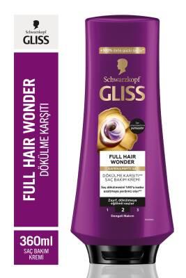 Gliss Full Hair Wonder: Anti Hair Loss Cream - Biotin & Collagen Hair Strengthening, Volumizing Conditioner Treatment (12.17 fl oz)