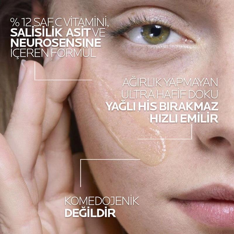 La Roche Posay C12 Antioxidant Face Serum - Illuminating, Anti-aging, Dermatologically Tested - 30 ml