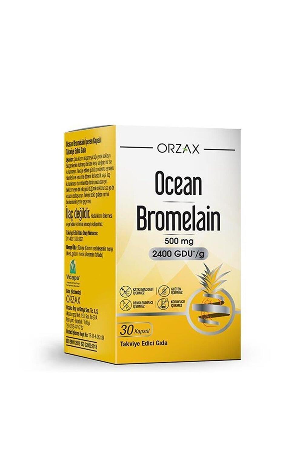 Ocean Bromelain - 500mg Digestive Enzyme Supplement for Adults & Children Over 11 - 30 Capsules