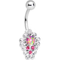 BodyCandy Pink Synthetic Opal Filigree Pendant Belly Ring — main product shot