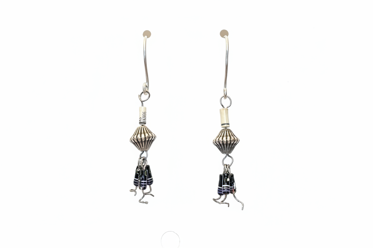 Just Neat Stuff Resistor Earrings — detail close-up