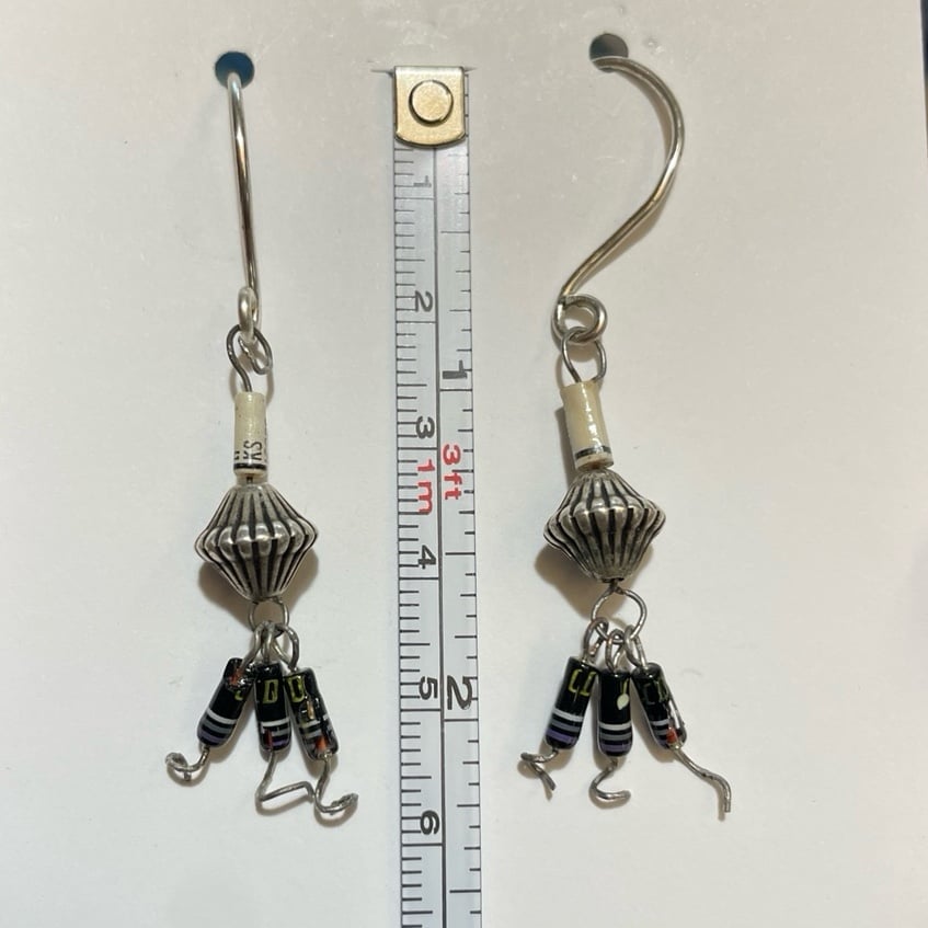 Just Neat Stuff Resistor Earrings — back view