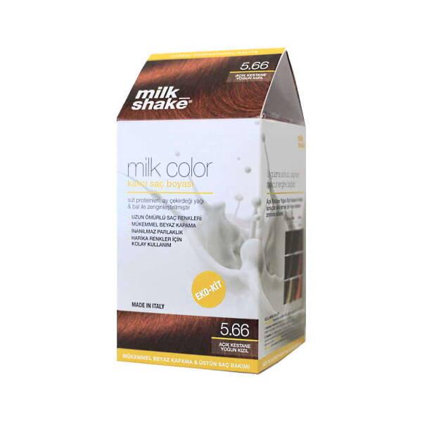 Milk Shake Hair Dye 5.66 Light Chestnut Intense Red - Long Lasting Red Hair Color