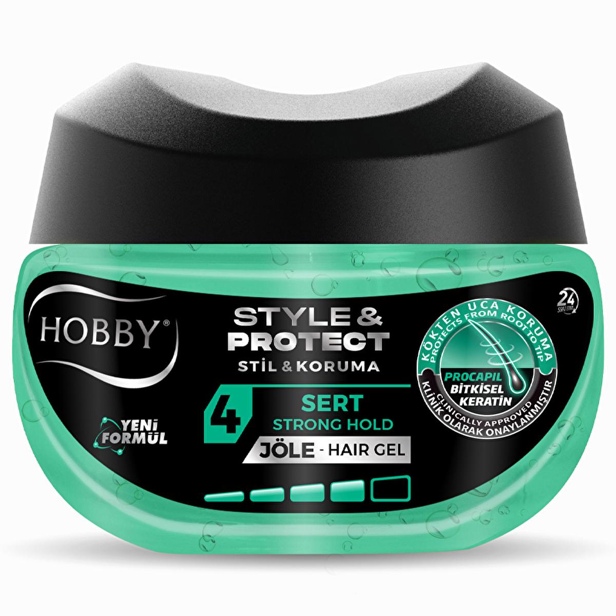 Hobby Style Hair Styling Gel with Procapil & Keratin - Eco-Friendly, 8.45 fl oz