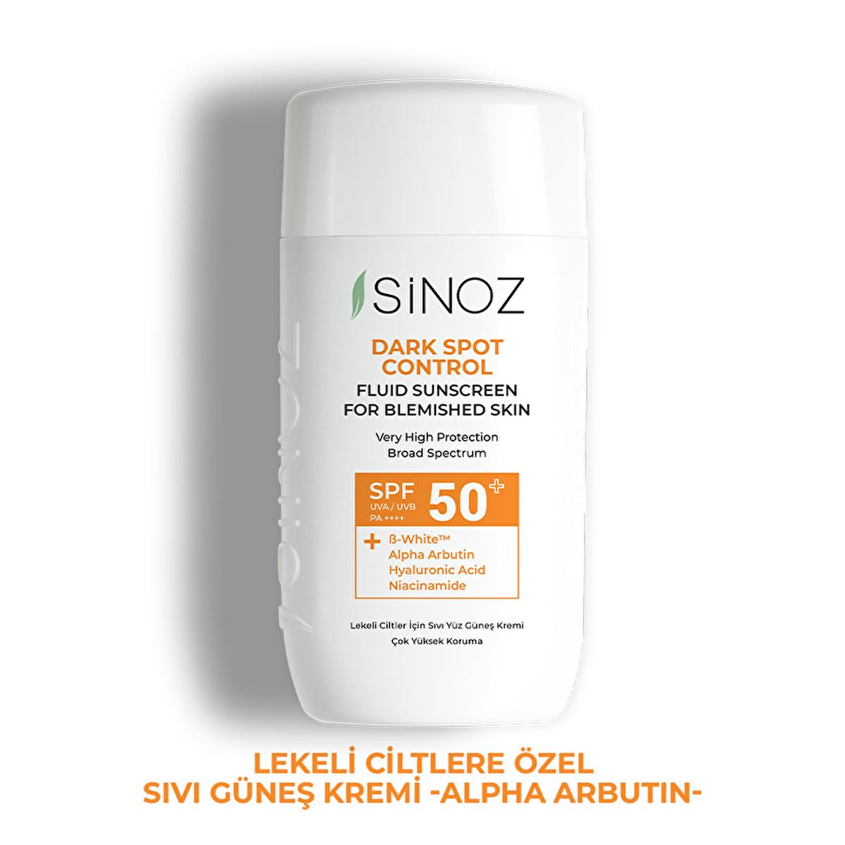 Sinoz SPF50+ Sunscreen for Dark Spots: Brightening Facial Sunscreen with Alpha Arbutin & Hyaluronic Acid Ð Non-Greasy, Daily Sun Protection for Hyperpigmentation