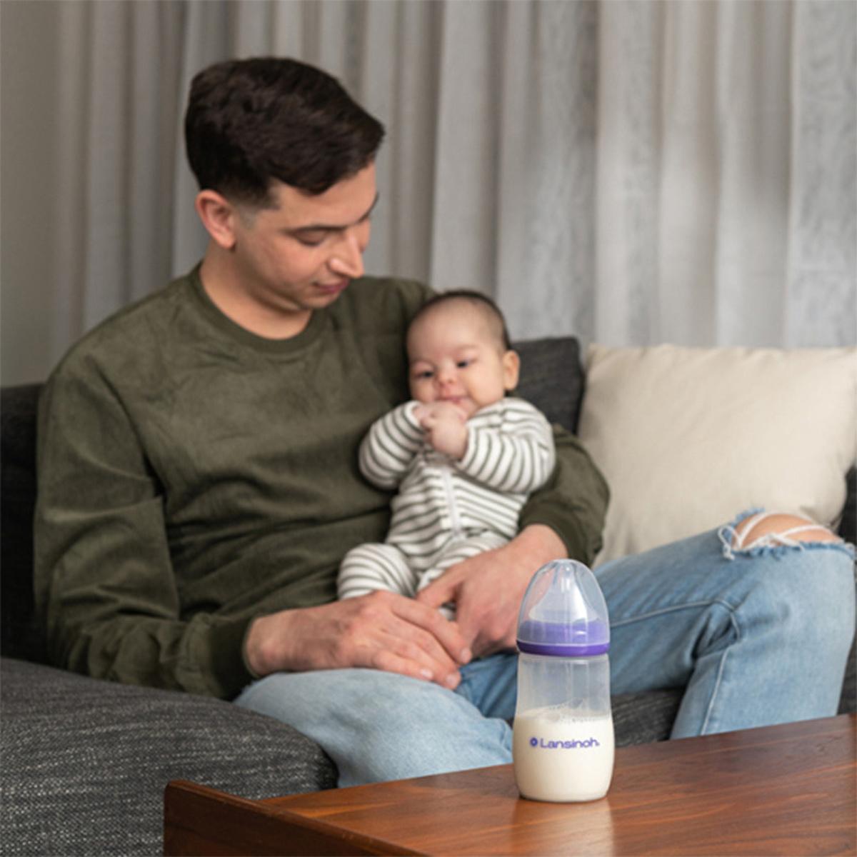 Lansinoh PP Biberon 240 ml Baby Bottle - Anti-Colic, BPA Free, Natural Feeding for Infants