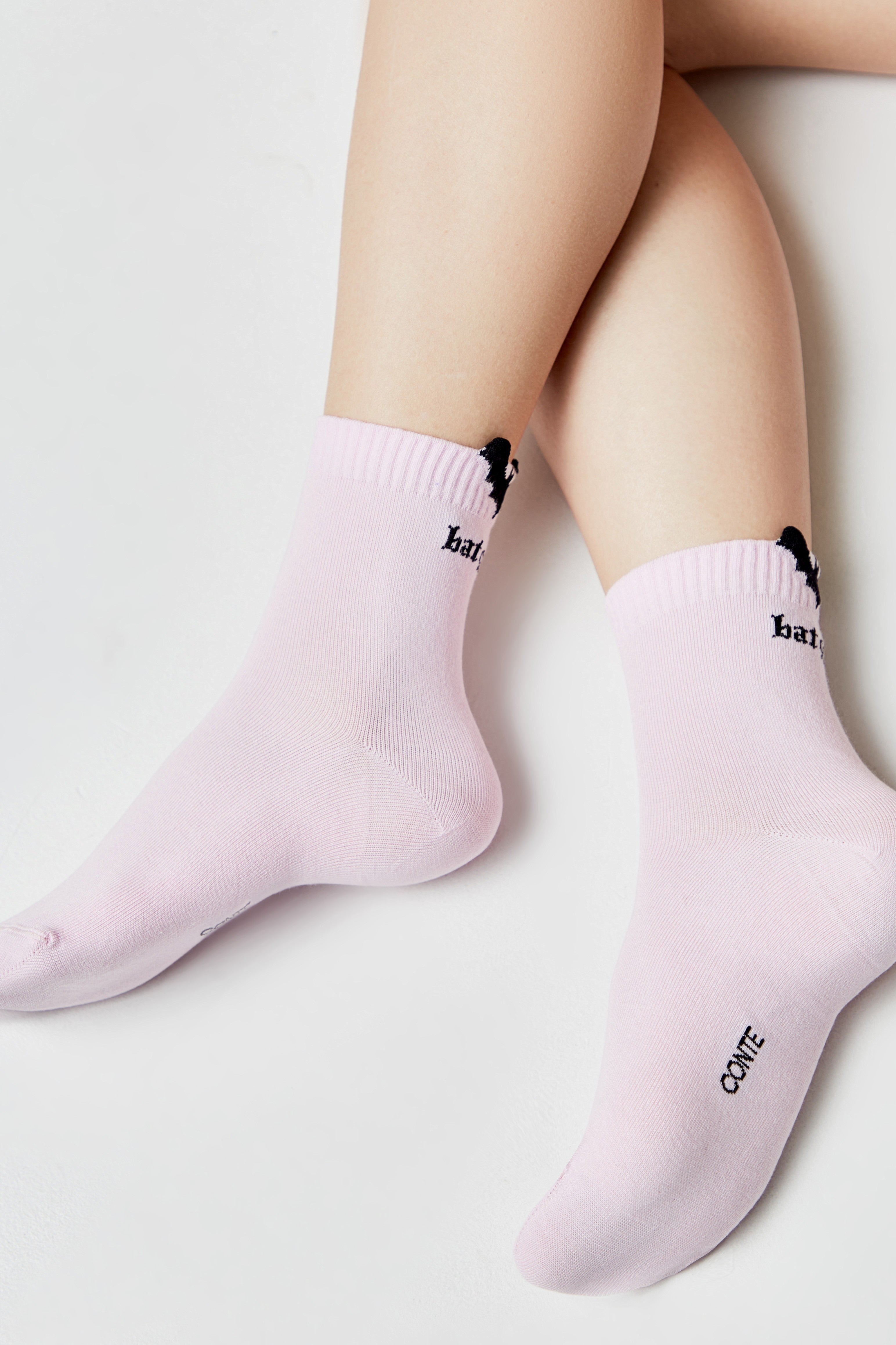 TheRanok.com Cotton Socks Conte Classic 245 - Picot "Batgirl" — lifestyle context