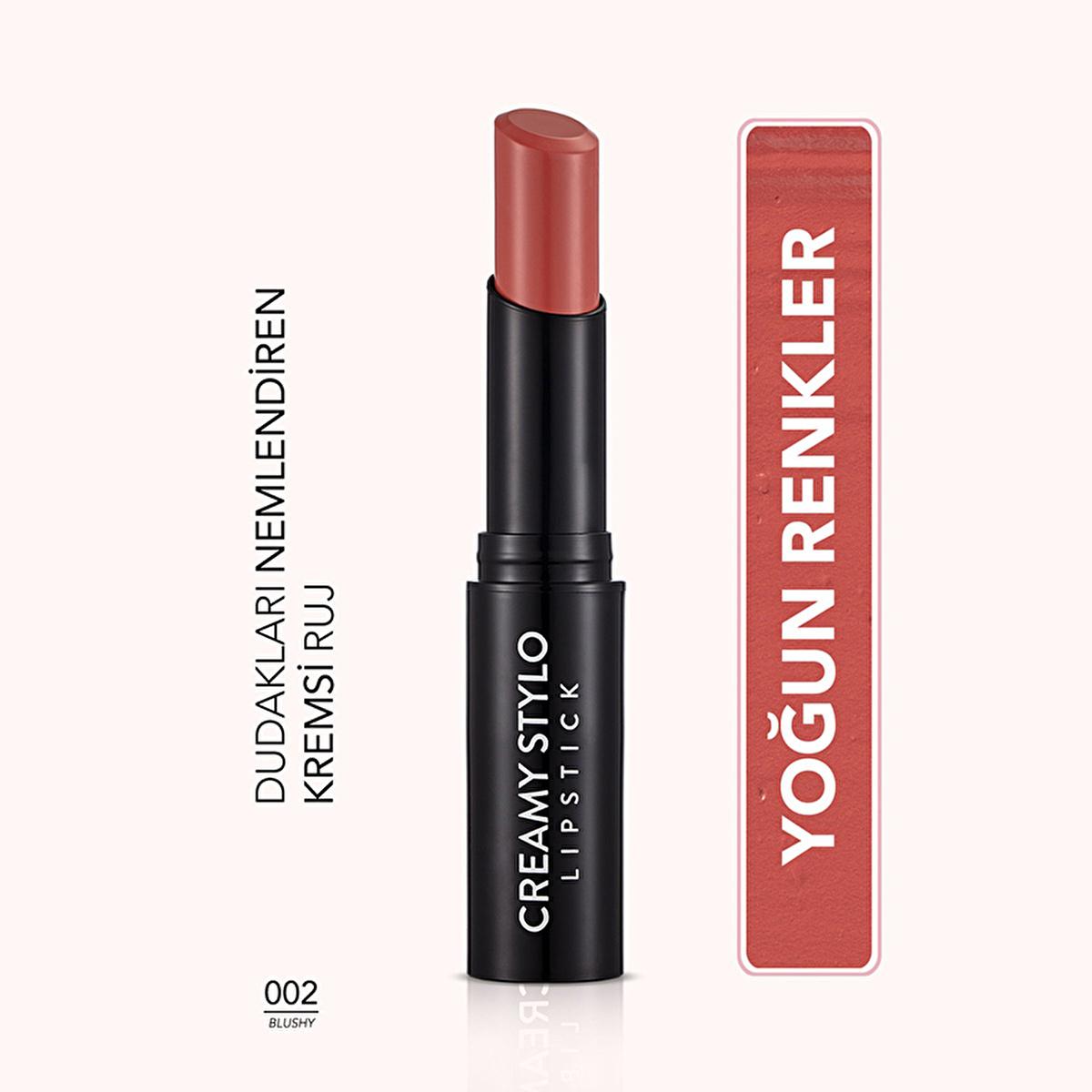 Flormar Creamy Stylo Blushy Lipstick: Hydrating, High-Pigment, Semi-Gloss Finish for Comfortable, All-Day Color