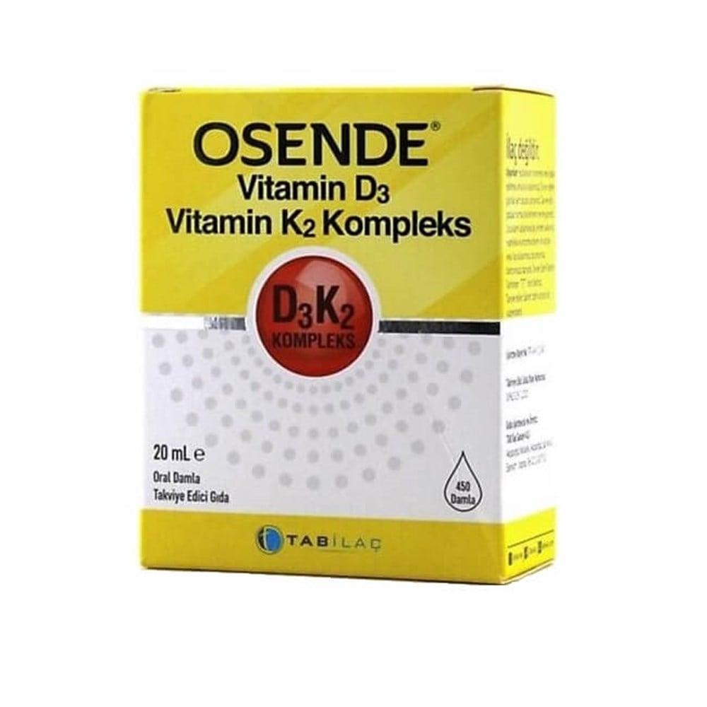 Osende Vitamin D3K2 Complex Drops - Supports Bone Health & Cardiovascular System - 20ml Bottle