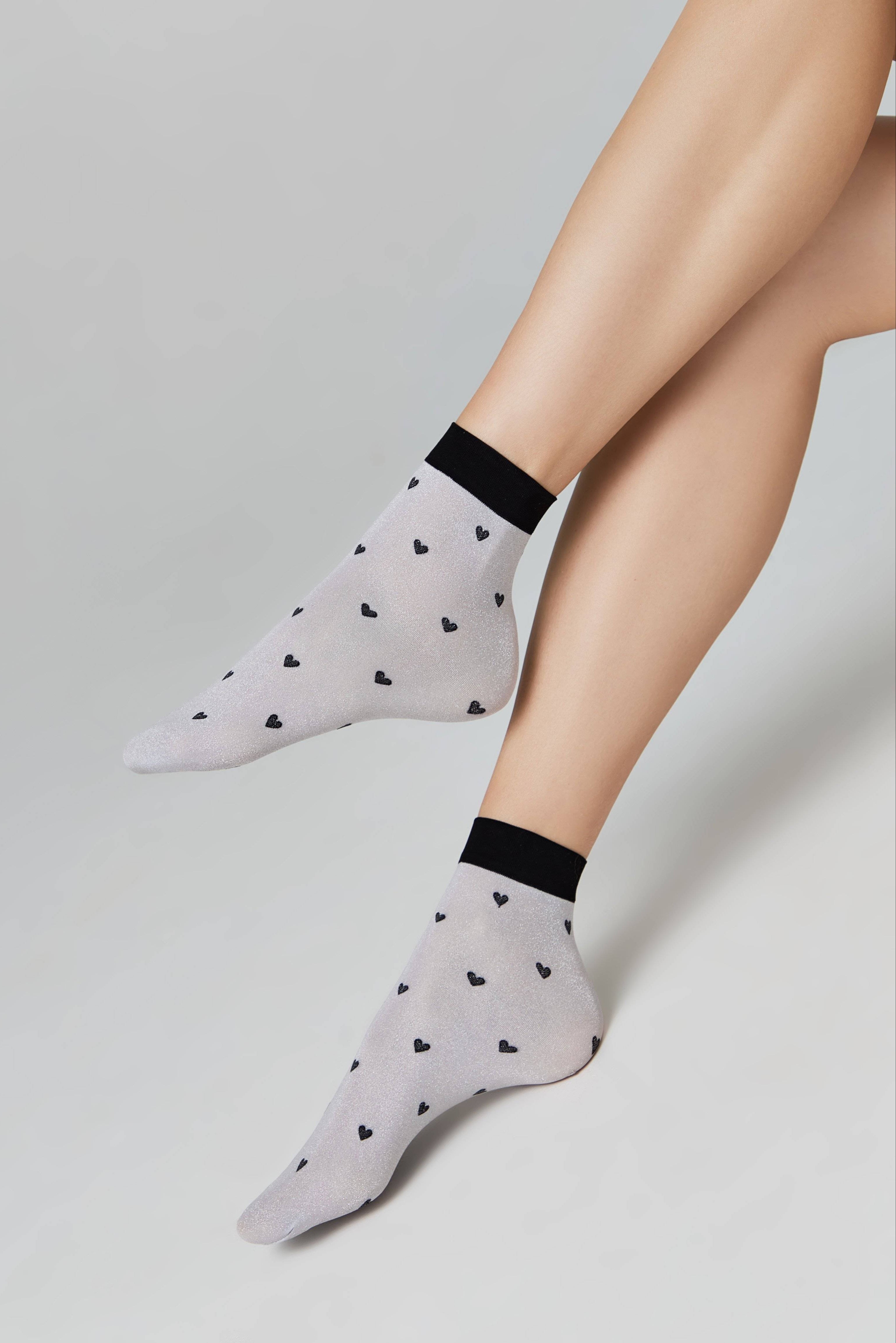 TheRanok.com Shimmering Socks Conte Fantasy - "Hearts" Designs — main product shot