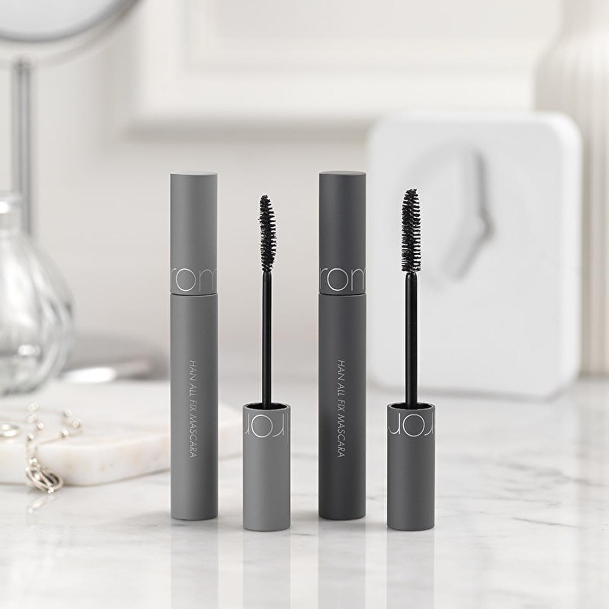 Rom&nd Han All Fix Mascara L02 Long Ash: Smudge-Proof, Long-Lasting Volumizing Korean Mascara for Enhanced Lashes