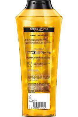 Gliss Oil Nutritive Nourishing Shampoo for Dry and Damaged Hair - 13.53 fl oz, Silikon-Free with Omega 9 and Marula Oil