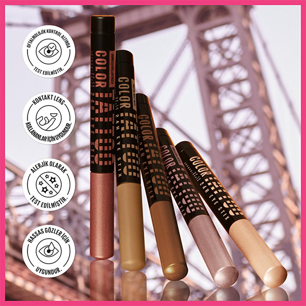 Maybelline Color Tattoo: Long-Lasting Cream Eyeshadow - Waterproof, Smudge-Proof, Intense Color - Gel Eye Shadow