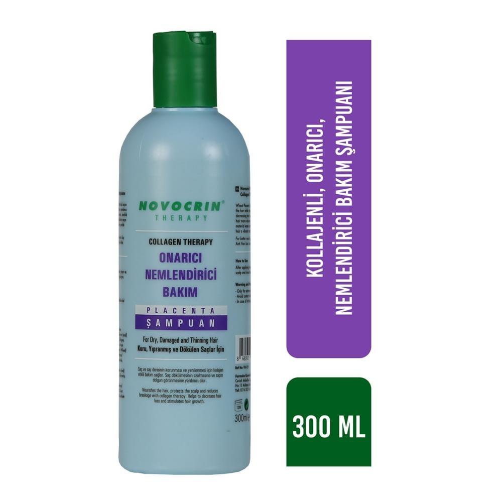 Novocrin Moisturizing Shampoo with Collagen & Placenta Extract - 300ml Repairing & Nourishing Hair Care