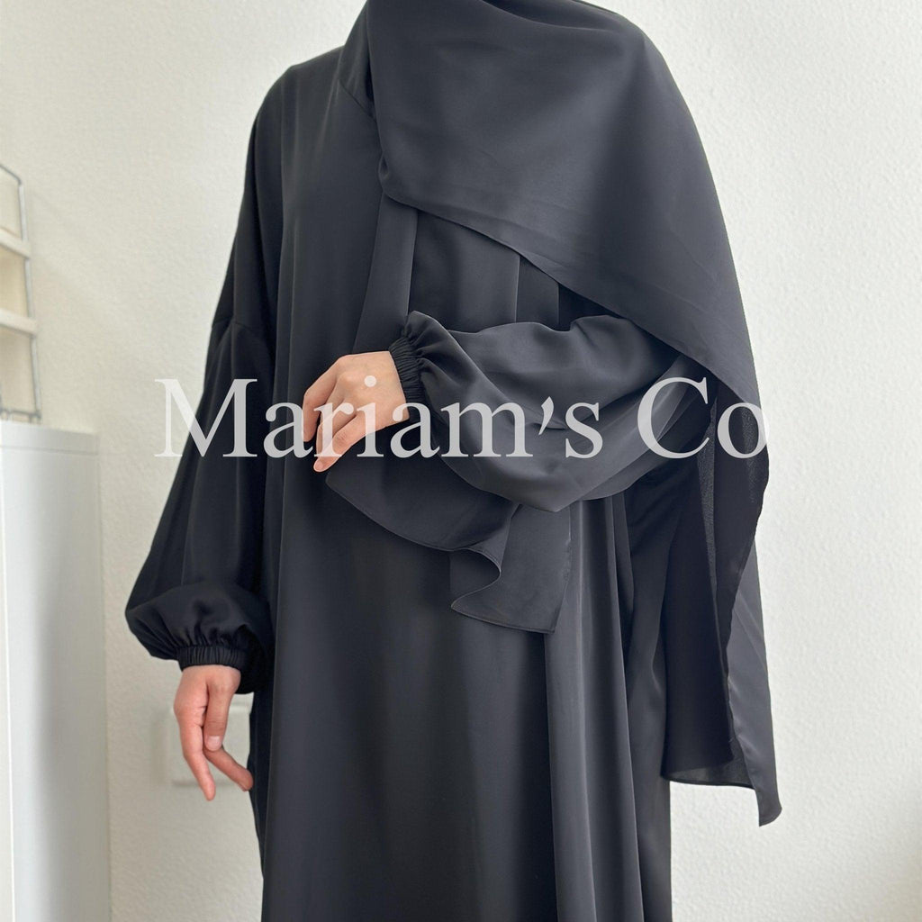 Mariam's Collection Mariam's Collection Hijab Attached Hooded Abaya With Pockets (MA0011) — Mariam's Collection branding close-up