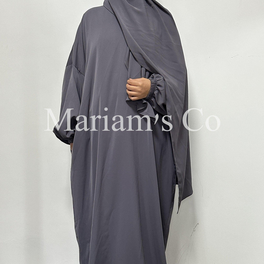 Mariam's Collection Mariam's Collection Hijab Attached Hooded Abaya With Pockets (MA0011) — fabric or material detail