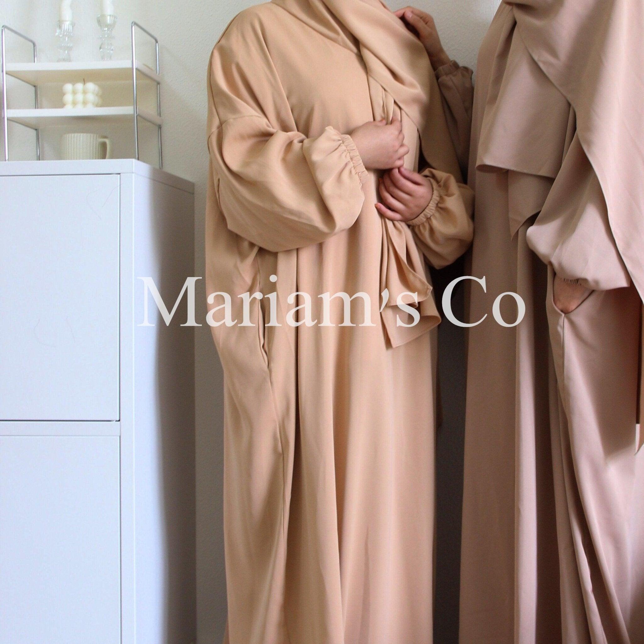 Mariam's Collection Mariam's Collection Hijab Attached Hooded Abaya With Pockets (MA0011) — construction detail