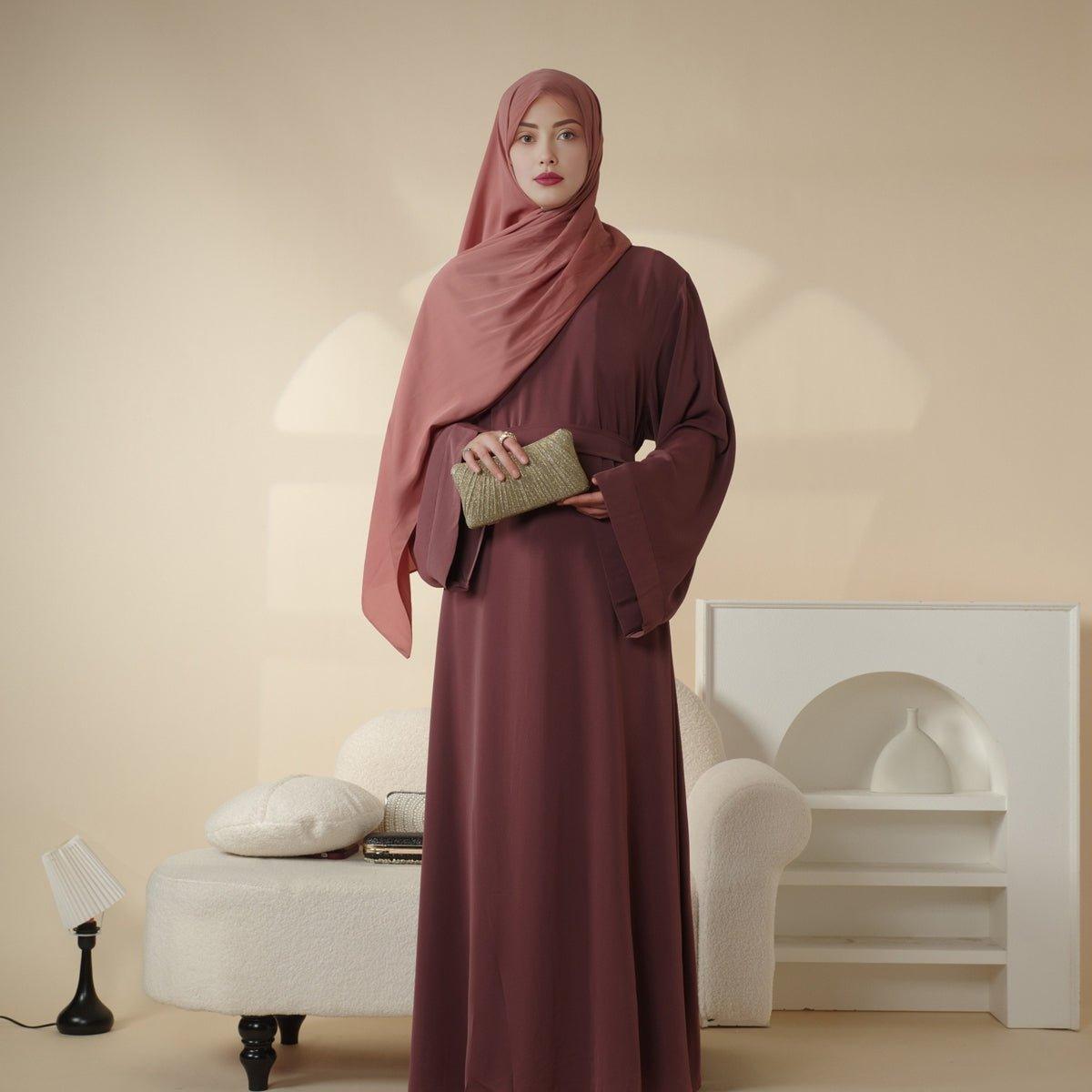 Mariam's Collection Mariam's Collection Soft Nidha Plain Abaya (MA005) — construction detail