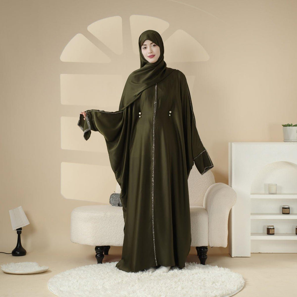 Mariam's Collection Batwing Abaya With Matching Hijab | Batwing Sleeve Abaya (MA041) — detail shot 8