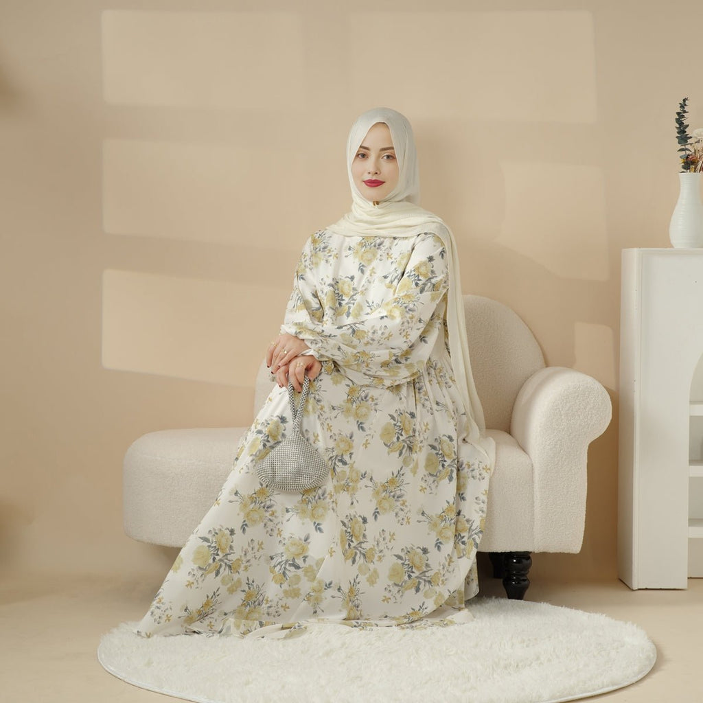 Mariam's Collection Printed Reversible Abaya (MA082) — Mariam's Collection branding close-up