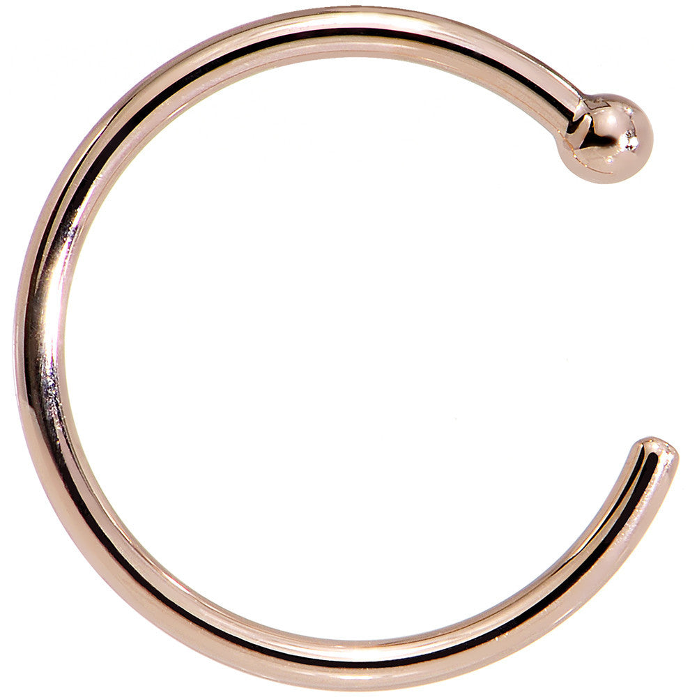 BodyCandy 18G 3/8 14k Solid Rose Gold Nose Hoop — lifestyle context