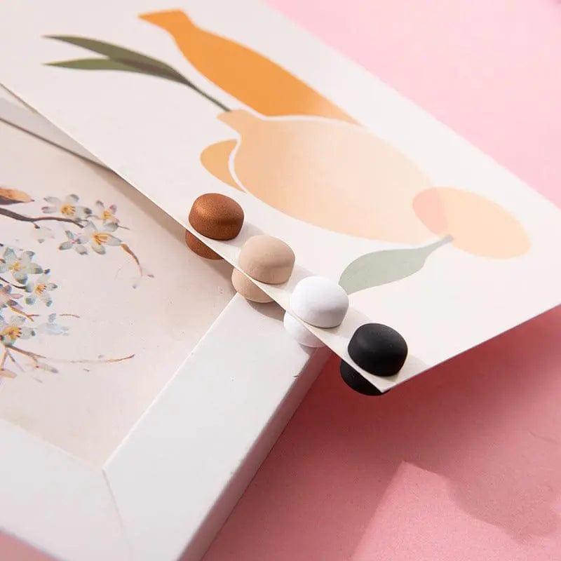 Mariam's Collection MAC001 Strong Metal Macaron color Hijab magnet, 8 pcs brooches — Mariam's Collection branding close-up
