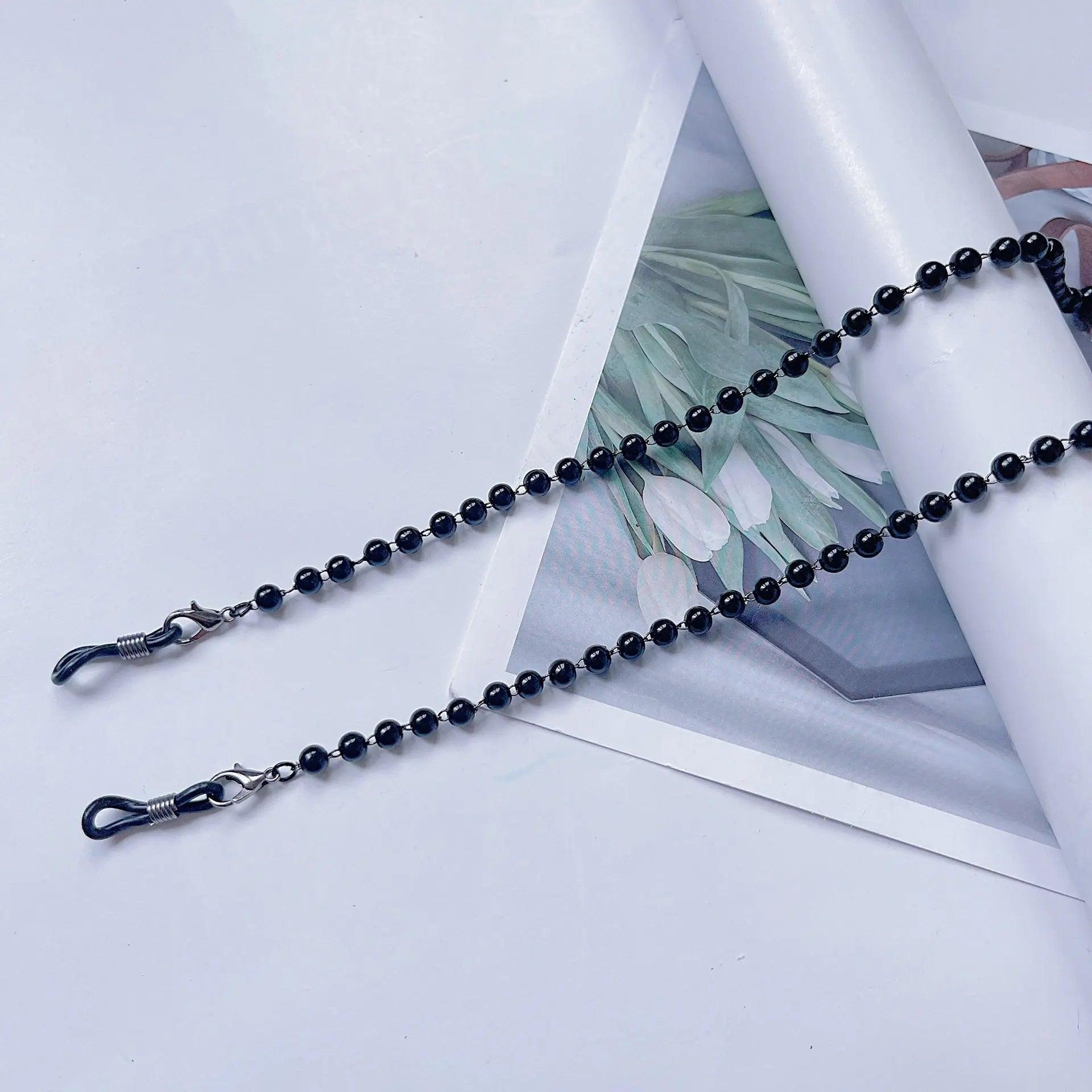 Mariam's Collection MAC006 Muslim hijab Mask Chain,Fashion Glasses Chain, pearl mask chain — Mariam's Collection branding close-up