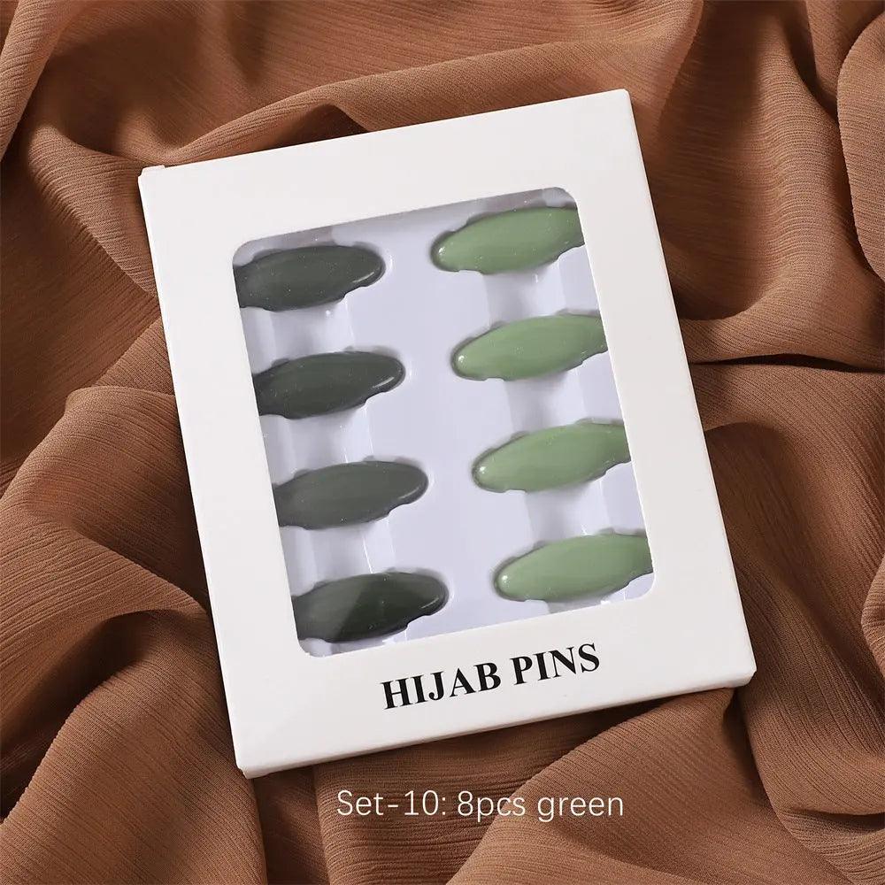 Mariam's Collection MAC008 Hijab pins, 8 pcs hijab pins — product on model