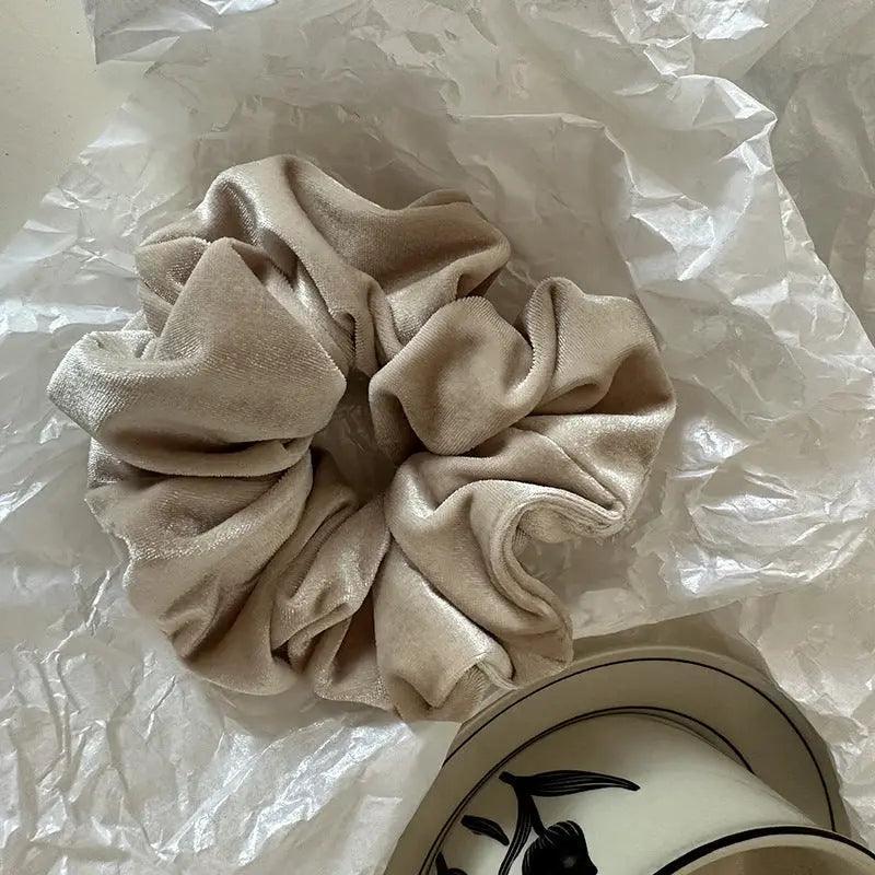 Mariam's Collection MAC009 hijab scrunchies, velvet flower hair accessories — detail shot 9