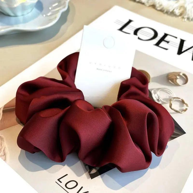 Mariam's Collection Mariam's Collection MAC011 hijab scrunchies，satin hair accessories — flat-lay composition