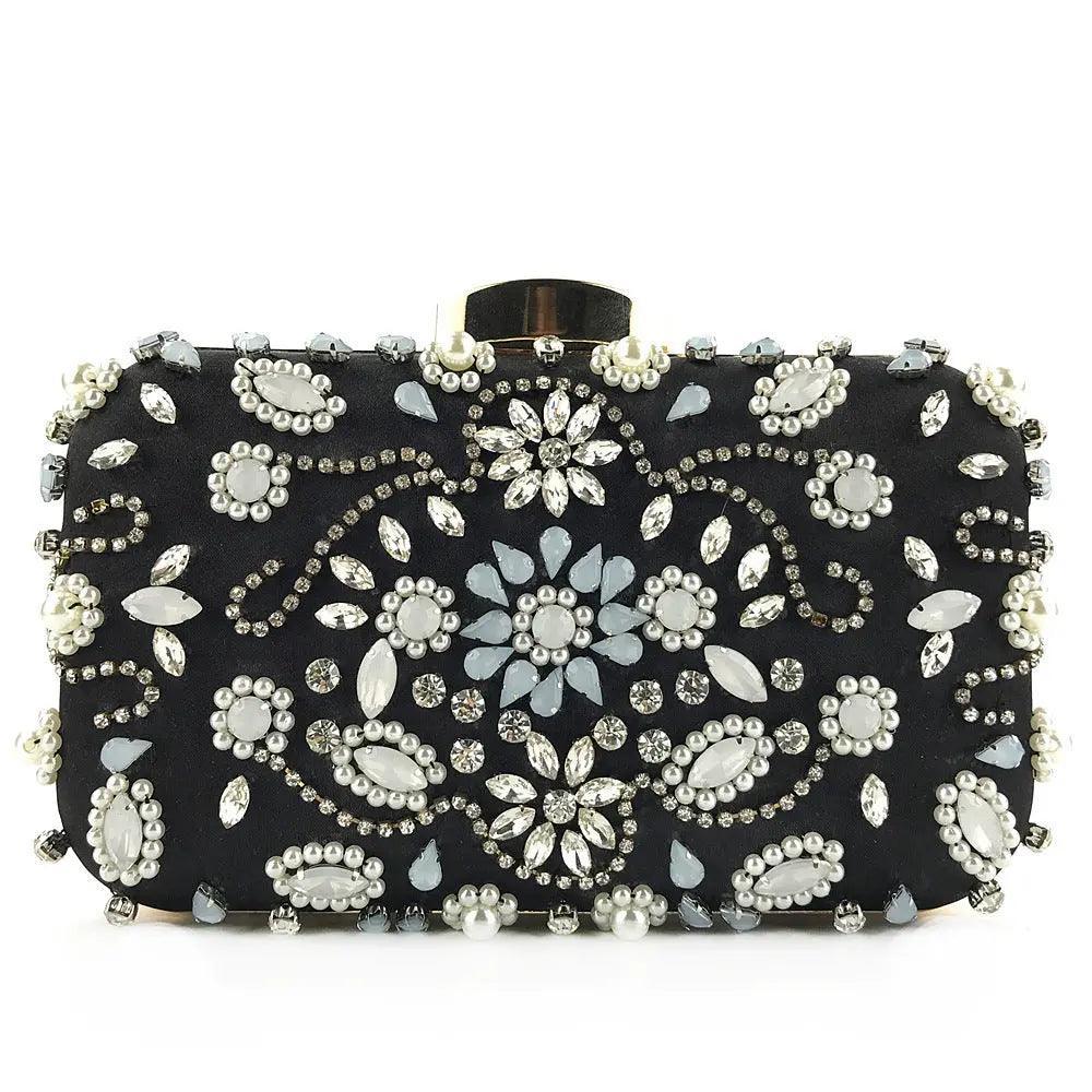 Mariam's Collection Mariam's Collection MAC012 Luxury Handbag,Diamond Cheongsam Bag — Mariam's Collection branding close-up