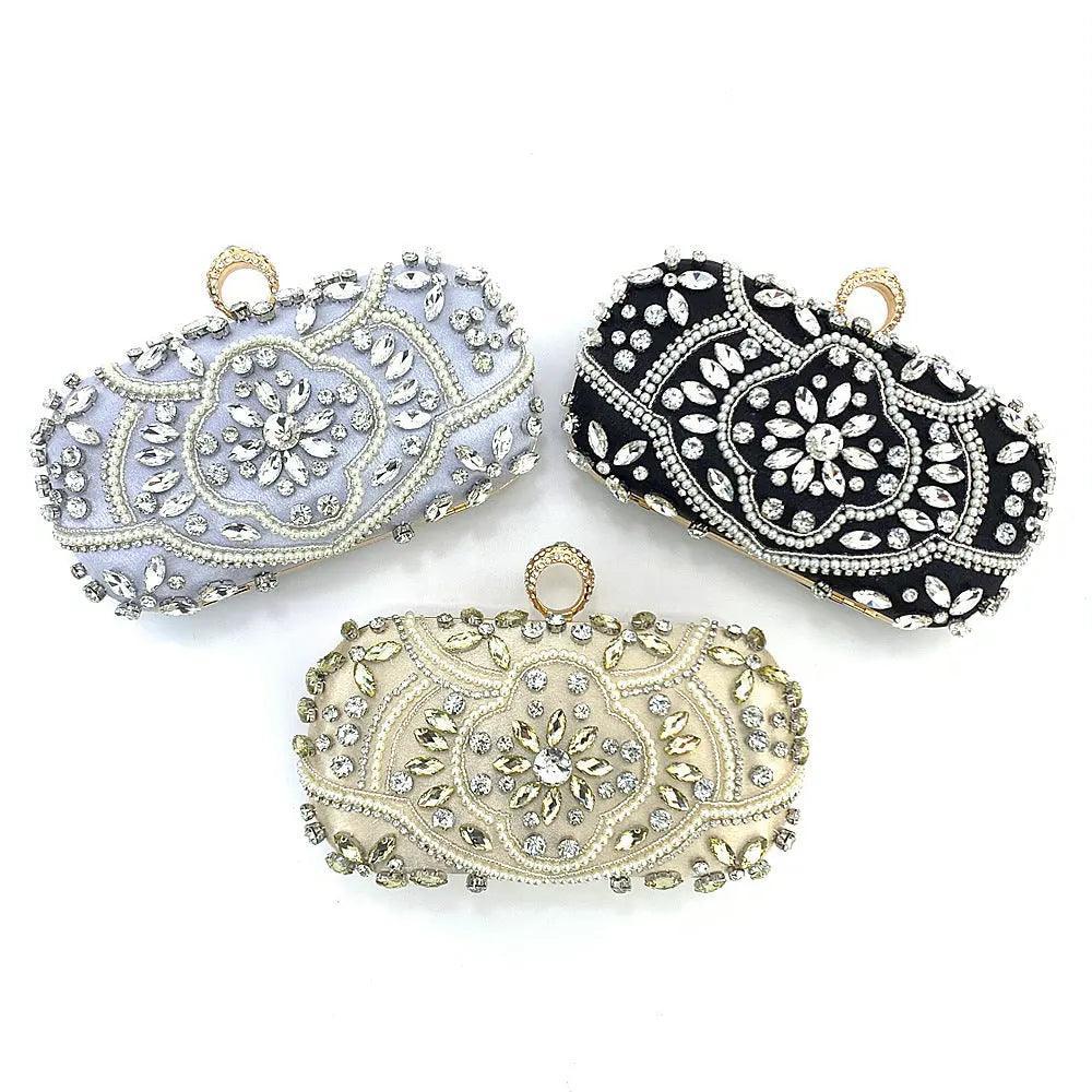 Mariam's Collection Mariam's Collection MAC013 Luxury Handbag,Diamond Cheongsam Bag — Mariam's Collection branding close-up