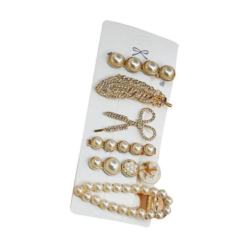 Mariam's Collection Mariam's Collection MAC015 Hijab Accessories, 6 Pcs Pearl Hairpin Set — lifestyle worn / used context