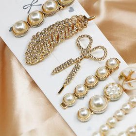 Mariam's Collection MAC015 Hijab Accessories, 6 Pcs Pearl Hairpin Set