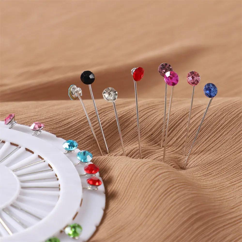 Mariam's Collection MAC020 Hijab Pin, 30pcs Colorful Crystal Hijab Pins — main product shot